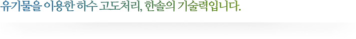 유기물을 이용한 하수 고도처리, 한솔의 기술력입니다.